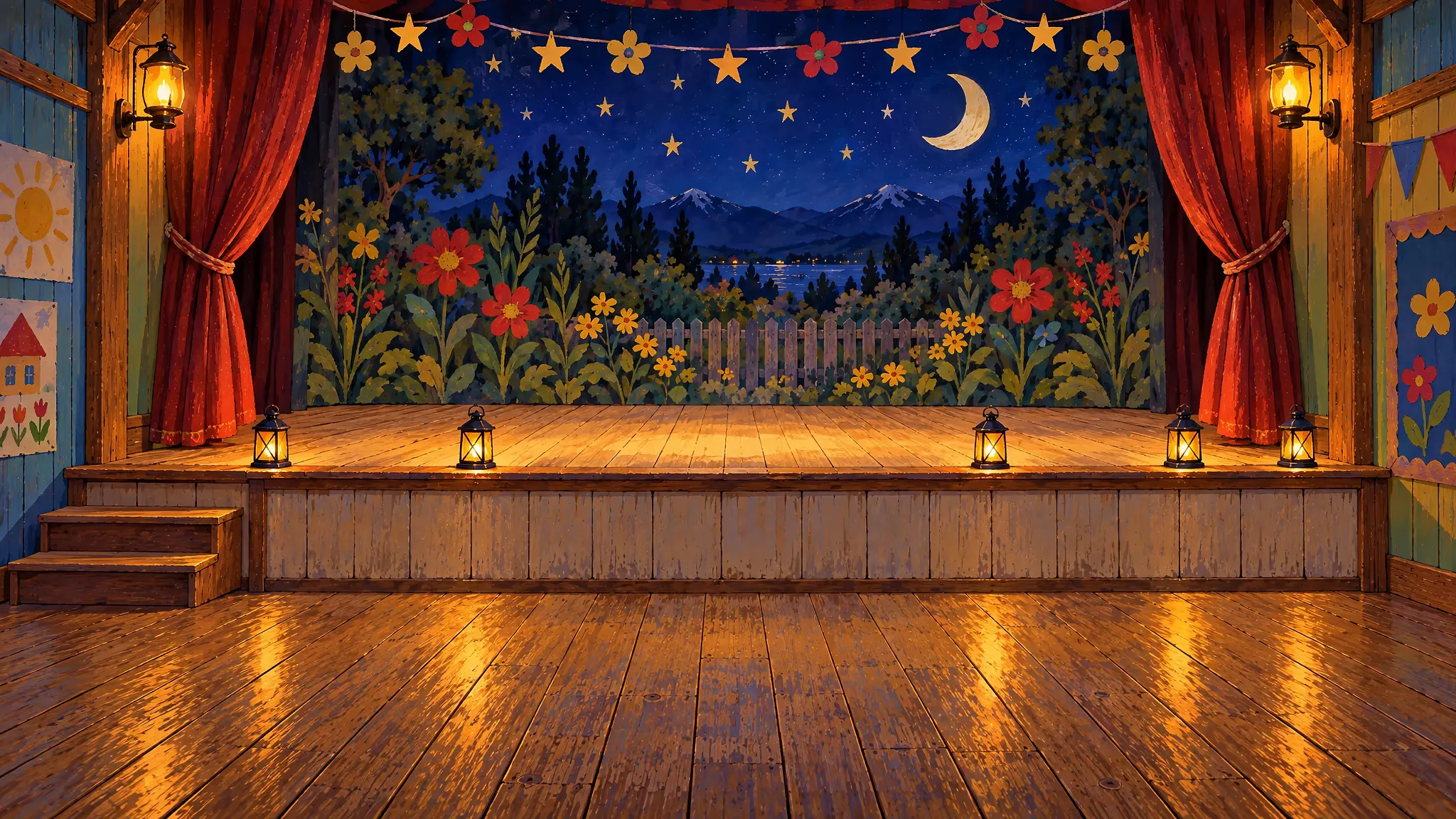 De noche, Pablito, de pie y sereno en el pequeño escenario del jardín infantil adornado con flores de papel, recita su poema